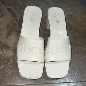 Authentic Off-White Gucci Rubber Slide Heeled slides